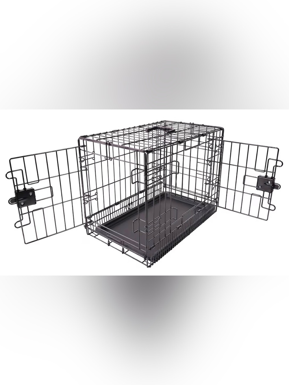 Portable, Foldable Metal Wire Dog Crate with Removable Tray, 22 x 13 x 16 in
